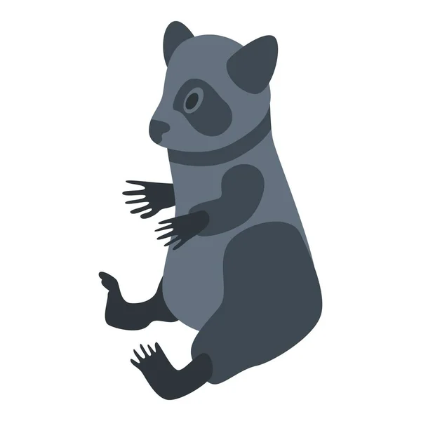 Sitting raccoon icon, isometric style — Stock Vector