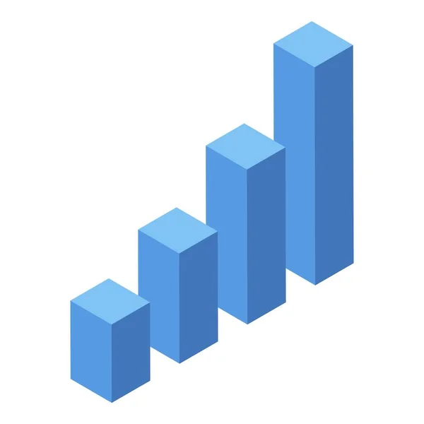 Icono gráfico evolución marketing, estilo isométrico — Vector de stock