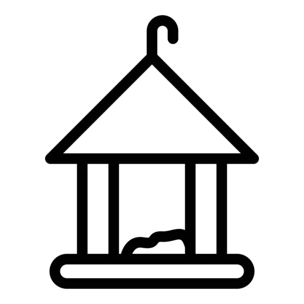 Icono del alimentador de aves de temporada, estilo de esquema — Vector de stock