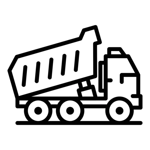 Lorry tipper icon, outline style — 스톡 벡터