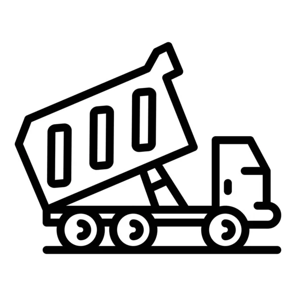 Çöp kamyonu simgesi, taslak biçimi — Stok Vektör