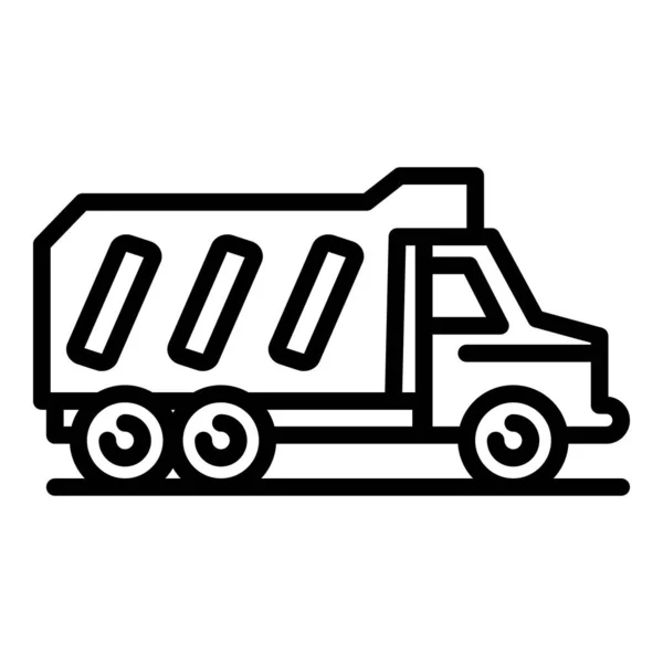 Icono de auto volquete, estilo de esquema — Vector de stock