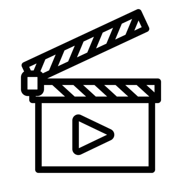 Icono de video clapper, estilo de esquema — Vector de stock