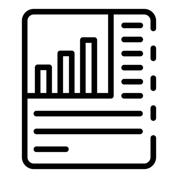 Icona dei dati analitici cartacei, stile contorno — Vettoriale Stock