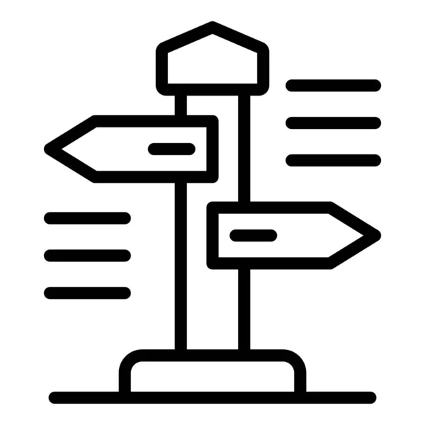 Icono de pilar de dirección de madera ecológica, estilo de esquema — Vector de stock