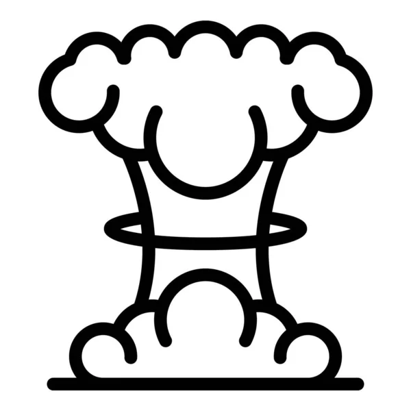 Nukleáris robbanás ikon, körvonalazott stílus — Stock Vector