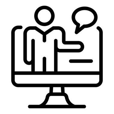 Çevrimiçi ders öğretmeni simgesi, özet biçimi