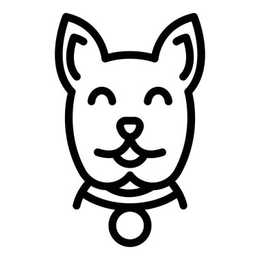 Sevimli köpek kafası simgesi, taslak biçimi