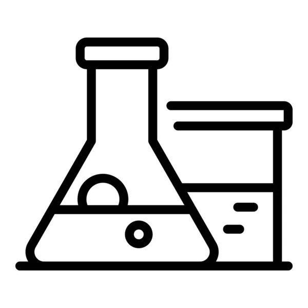 Ikona kolby chemicznej, styl konturu — Wektor stockowy