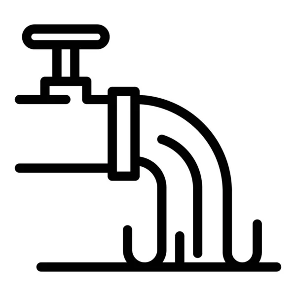 Biohazard voda evakuační potrubí ikona, obrys styl — Stockový vektor