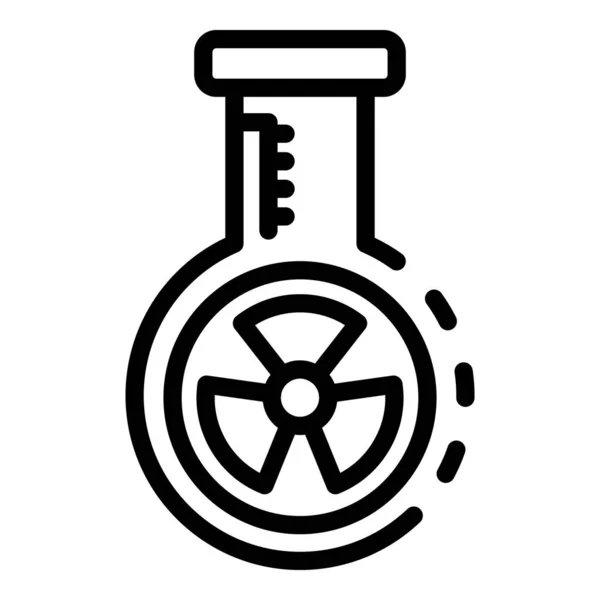 Icono del matraz nuclear, estilo del esquema — Vector de stock
