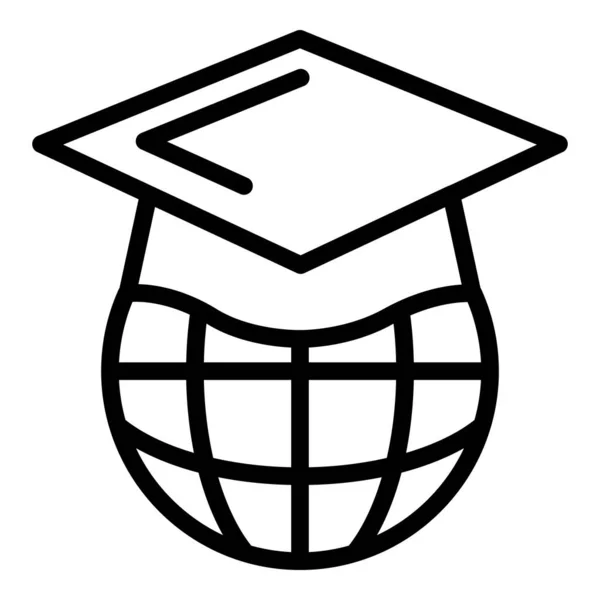 Icono de idioma de aprendizaje global, estilo de esquema — Vector de stock