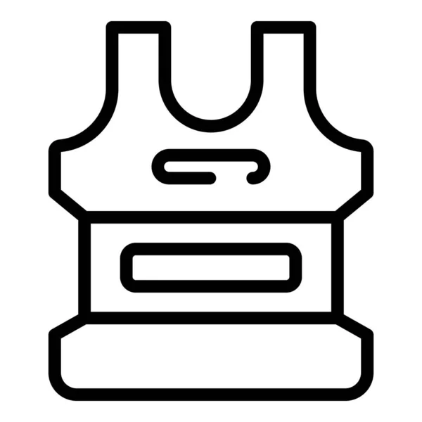 Bulletproof vest icon, outline style — Stock Vector