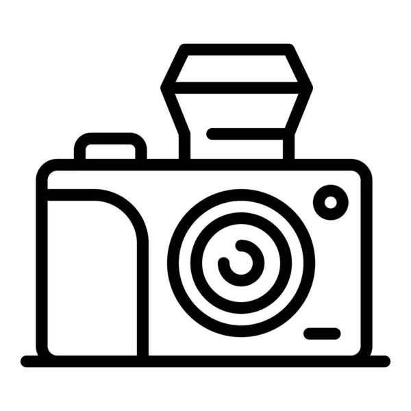 Иконка камеры следователя, стиль контура — стоковый вектор