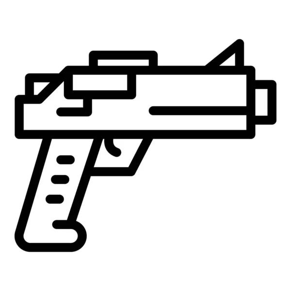 Піктограма поліцейського пістолета, стиль контуру — стоковий вектор