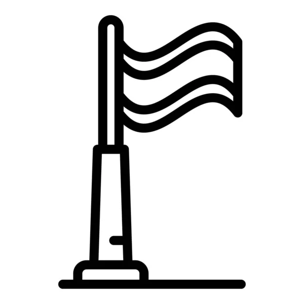 Icône du drapeau de base du maître chien, style contour — Image vectorielle