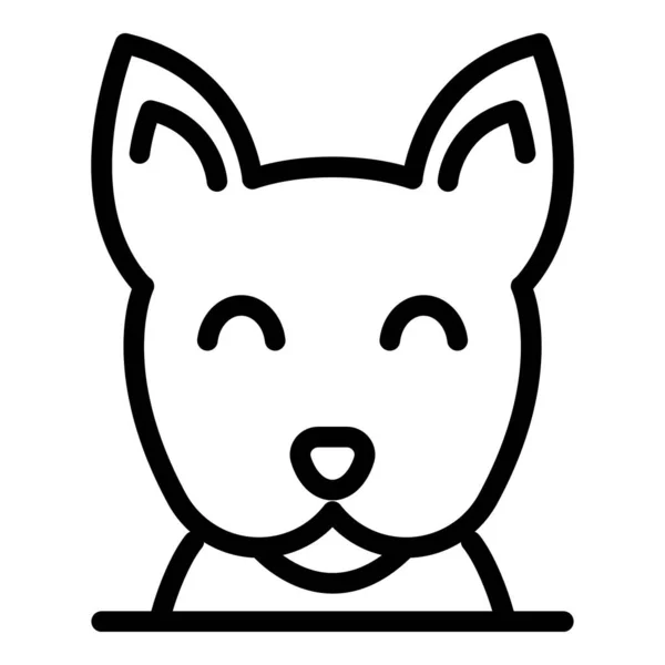 Ikona hlavy psa, styl osnovy — Stockový vektor