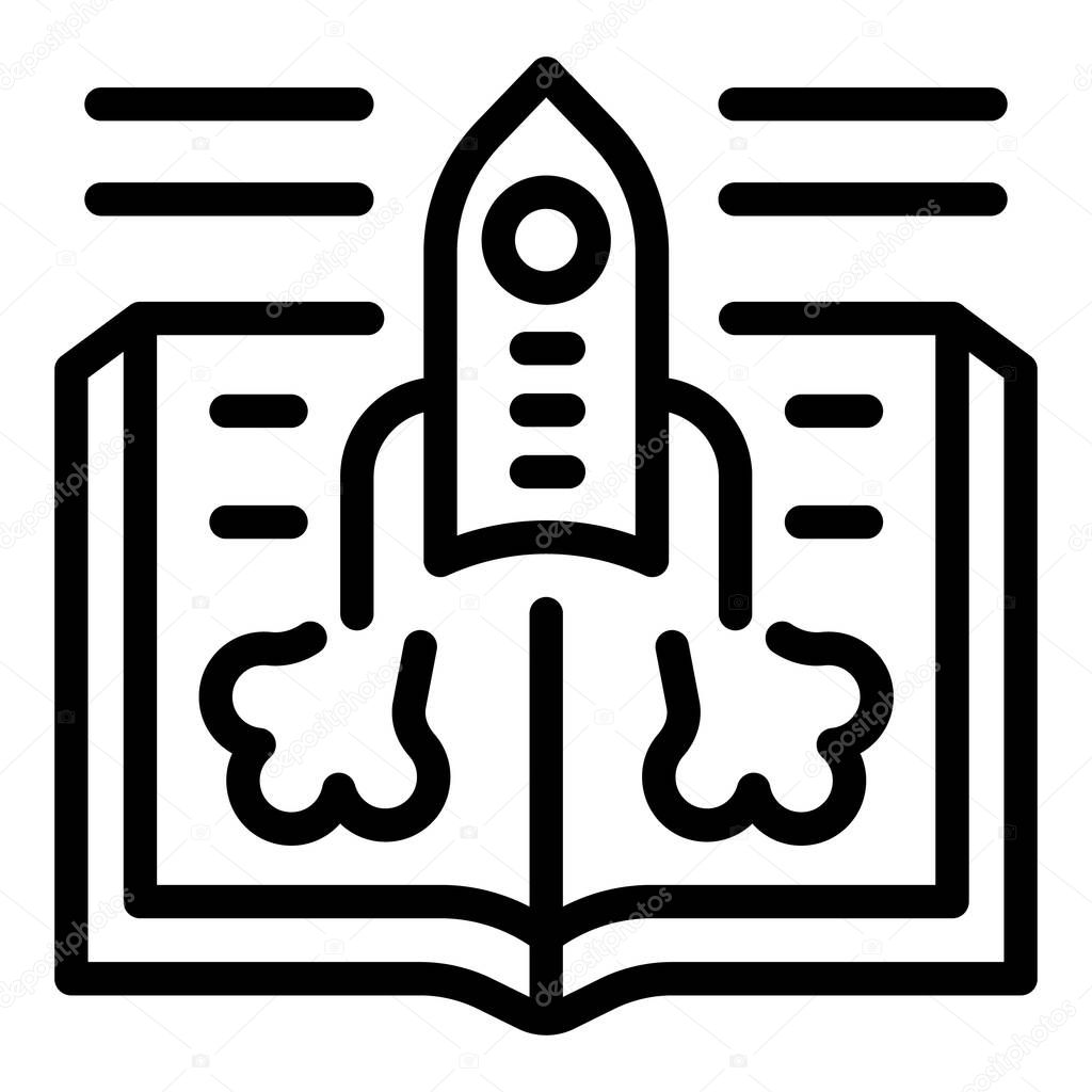Foreign language rocket study icon. Outline foreign language rocket study vector icon for web design isolated on white background