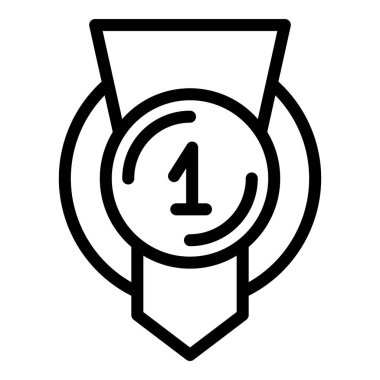 Köpek birincilik madalyası ikonu, taslak tarzı