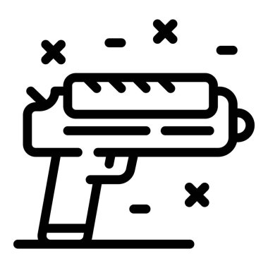 Kişisel koruma tabancası ikonu, taslak biçimi