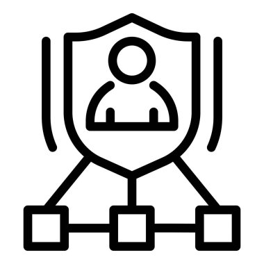 Kişisel güvenlik şeması simgesi, özet biçimi