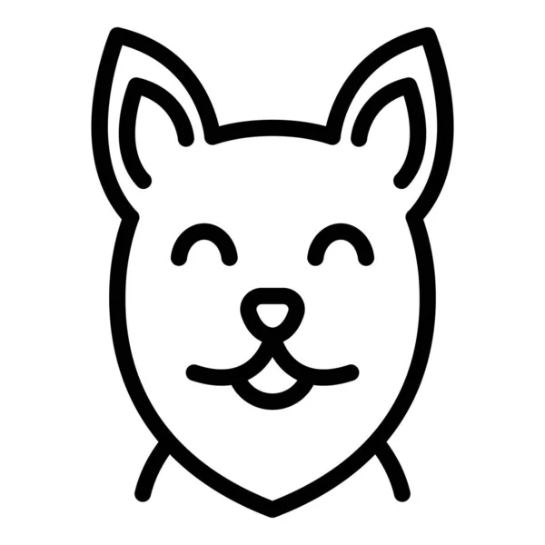 Ikona Happy dog face, styl osnovy — Stockový vektor