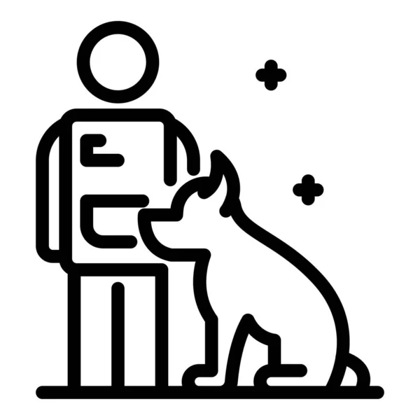 Policejní pes školení ikona, obrys styl — Stockový vektor