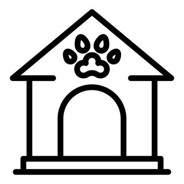 Hundehaus-Ikone, Umriss-Stil — Stockvektor