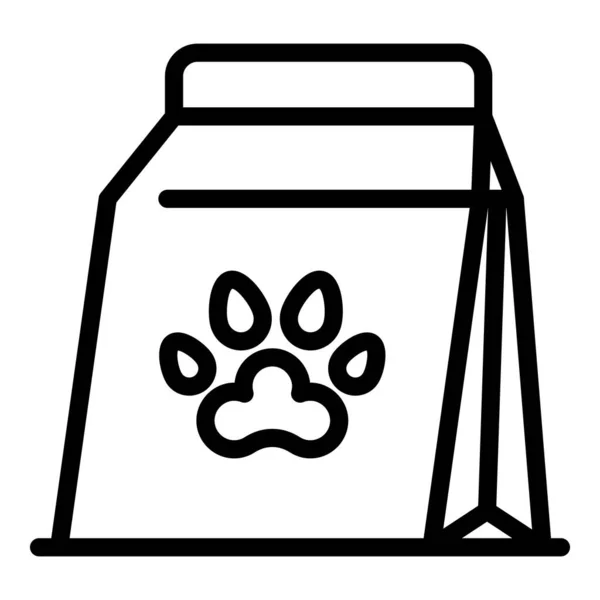 Icône du paquet de papier alimentaire pour chien, style contour — Image vectorielle