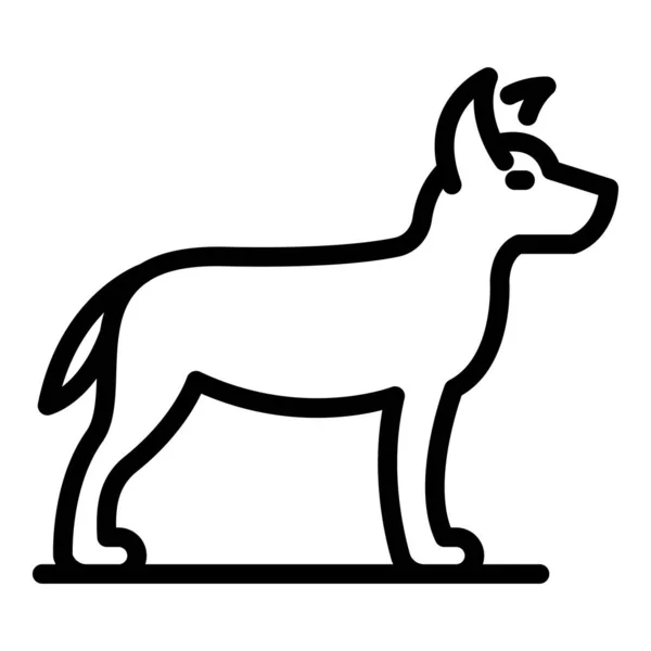 Иконка собаки-атаки, стиль контура — стоковый вектор