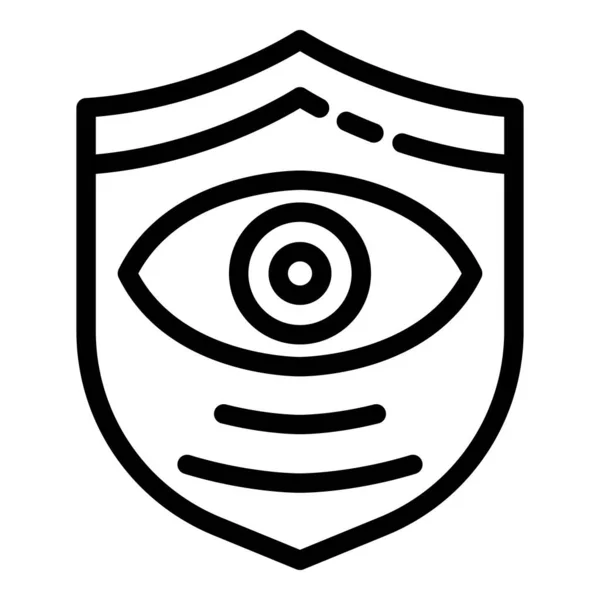 Bewaker oogschild icoon, omtrek stijl — Stockvector
