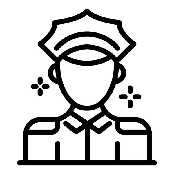 Policeman icon, outline style — Stock Vector