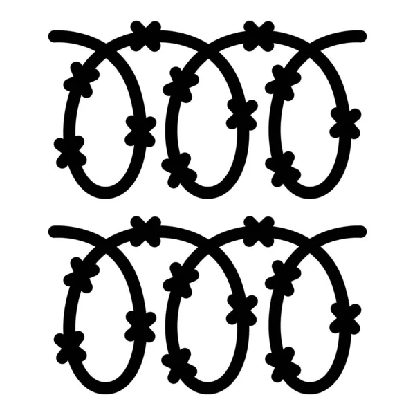 Значок тюремной проволоки, стиль контура — стоковый вектор
