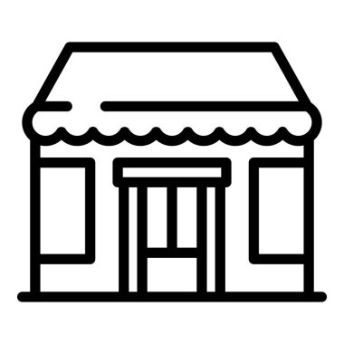 Kahve dükkanı ikonu, taslak tarzı