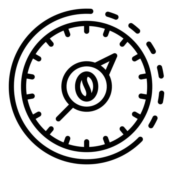 Tijd om koffie pictogram, omtrek stijl — Stockvector
