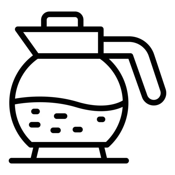 Hot glass coffee pot icon, outline style — Stock Vector