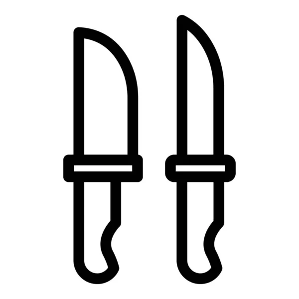 Home meat knifes icon, outline style — Stock Vector
