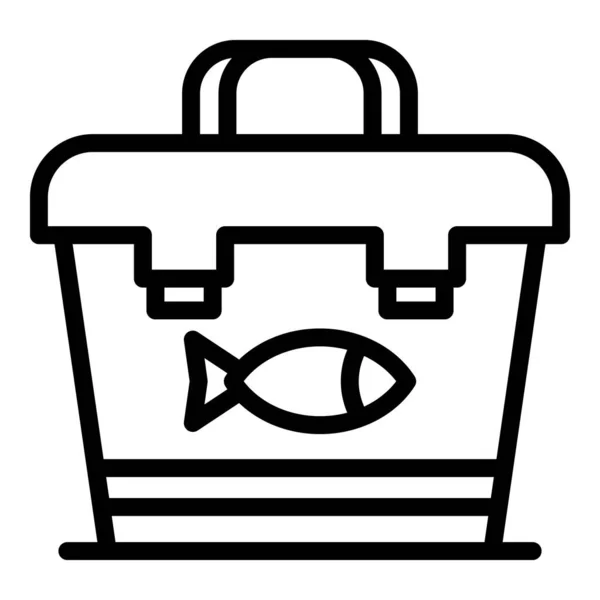 Fisch-Eisbeutel-Ikone, Outline-Stil — Stockvektor