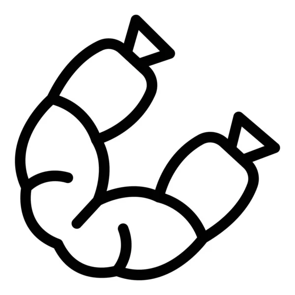 Banger icône de saucisse, style contour — Image vectorielle