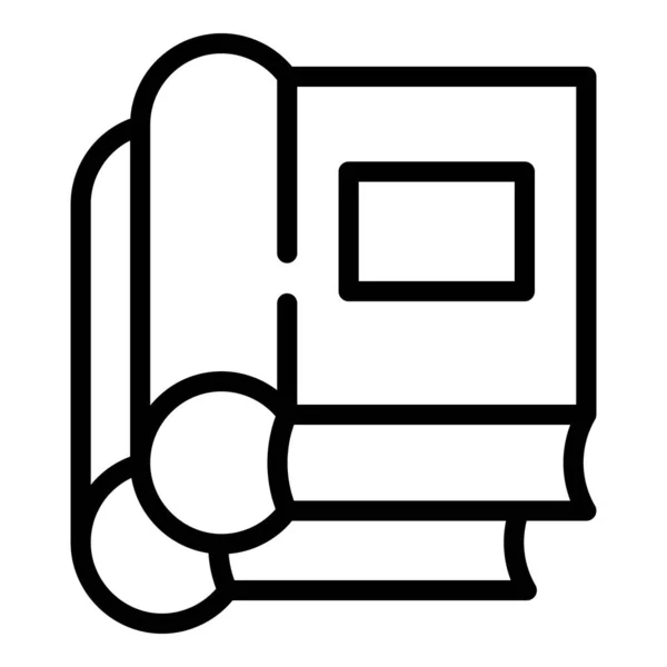 Judge book icon, outline style — 스톡 벡터