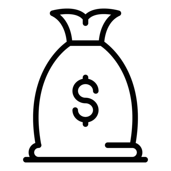 Prison money bag icon, outline style — Stock Vector