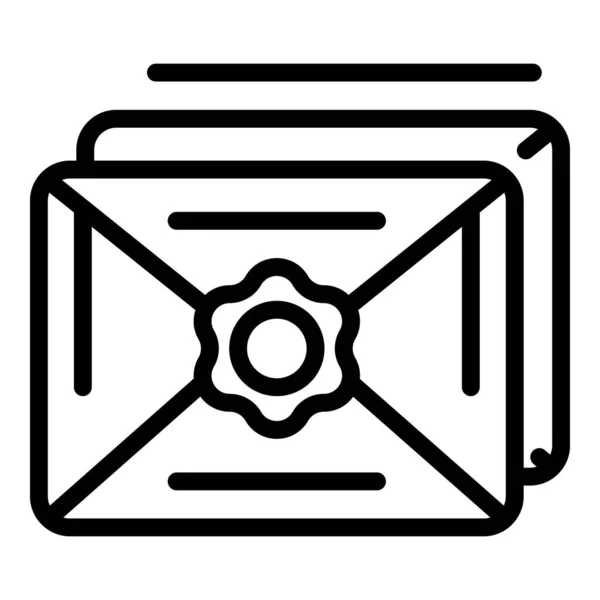 Lettre du timbre icône du notaire, style contour — Image vectorielle