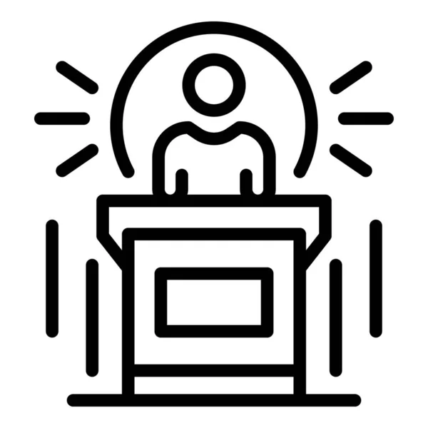 Notary speaker icon, outline style — Stock Vector