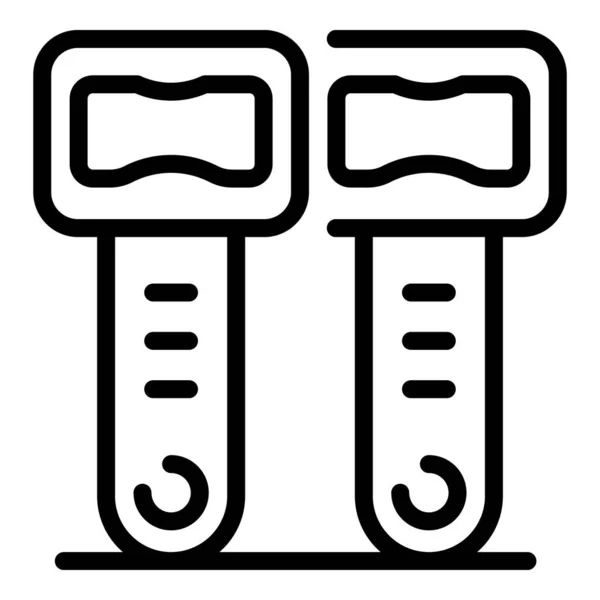 Icono de dos abridores de botellas, estilo de esquema — Vector de stock