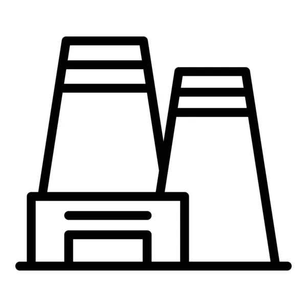 Bearbetningsanläggningens ikon, konturstil — Stock vektor