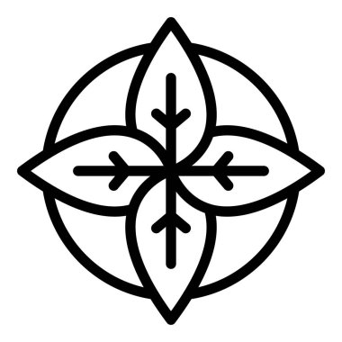 Bir daire simgesinde dört yaprak, özet biçimi