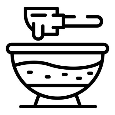 Hamur ve kürek ikonlu kase, taslak biçimi