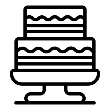 Bir simgede iki katlı pasta, taslak biçimi