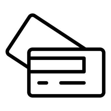 İki banka kartı simgesi, taslak biçimi