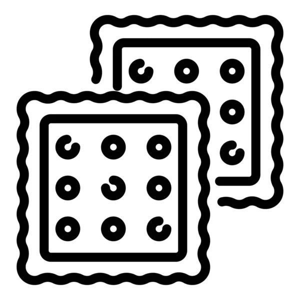 Twee crackers icoon, outline stijl — Stockvector